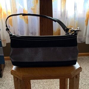 Coach Black and Silver Shoulder Bag